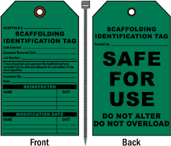 Maybe you would like to learn more about one of these? Scaffold Safety Tags