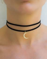 Simple Moon Necklace Moda Taki Kol Bilezik Vucut Zincir Taki