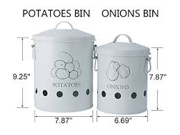 Cvault metal storage container humidity control airtight stash + boveda humidipk. G A Homefavor Set Of 2 Antique Cream Vintage Potato Onion Kitchen Storage Canisters Jars Pots Containers 2 Pack Set Potatoe Onion Bin Caddy With Aerating Tin Storage Holes Metal Lid Pricepulse