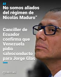La canciller Gabriela Sommerfeld dice que ni Ecuador ni Argentina aceptaron  la propuesta de salvoconductos del régimen de Nicolás Maduro. Con ellos, se  intentó beneficiar a Jorge Glas. http://prim.ec/3Sg550UtvfQ