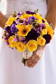 Purple And Yellow Yellow Wedding Flowers Yellow Wedding Flowers Bouquet Purple Wedding Bouquets