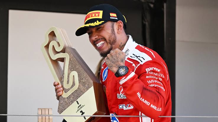 Watch Lewis Hamilton Win 1st F1 Race with Ferrari 1 Week After Kim  Kardashian Attended Podium Finish