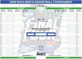 March 1, 2019 at 4:35 p.m. Printable Ncaa Tournament Bracket 2019 Schedule Locations For March Madness Syracuse Com