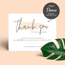 Design features a white background with black curved text reading: Customer Thank You Card Business Thank You Cards Watercolor
