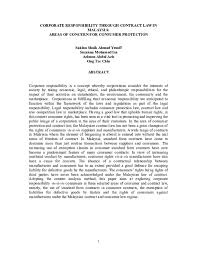 The purchaser of a defective product can sue the party from whom he purchased the product for breach of. Doc Corporate Responsibility Through Contract Law In Malaysia Areas Of Concern For Consumer Protection Sakina Shaik Ahmad Yusoff And Ong Tze Chin Academia Edu