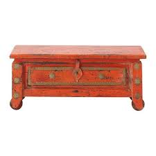 Coffre Indien En Manguier Massif Orange L 101 Cm Solid Mango Wood Indian Chest Mango Wood