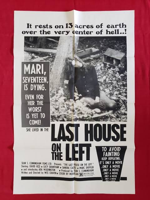 THE LAST HOUSE ON THE LEFT * 1972 ORIGINAL MOVIE POSTER 1SH WES CRAVEN  HALLOWEEN