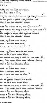 Song Lyrics With Guitar Chords For I Saw Her Standing There Ukuleleforbeginners Guitarchords Guitar Chords For Songs Beatles Guitar Easy Guitar Songs