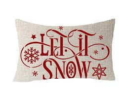 Find many great new & used options and get the best deals for envogue beaded snowflake throw pillow natural christmas14 x 24 duck feathers at the best online prices at ebay! Feleniw Happy Winter Holiday Red Snowflakes Stars Let It Snow Merry Christmas Blessing Gift Cotton Linen Decorative Throw Pillow Cover Cushion Case Lumbar 12x20 Inches Home Kitchen Decorative Pillows Inserts