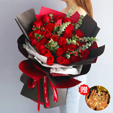 Red white and blue flowers delivery. Tanabata Valentine S Day Flower Delivery Red Rose Bouquet Qingdao City Jinan Zibo Zaozhuang Dongying Distribution Flower Shop