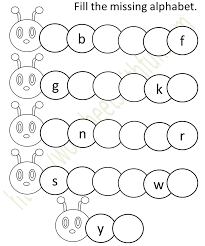 Three upper case alphabet letter sets including a coloring sheet, a colored letters set . English Preschool Missing Alphabet Small Letters Worksheet 2