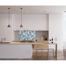 Fond De Hotte Feuilles Vertes Verre Et Alu Credence Cuisine Deco Credence Cuisine Cuisines Deco Credence