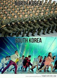 Psy The Classic Difference Between North Korea And South Korea Xd Kim Jong Un Memes North Korea South Korea