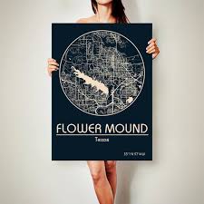 Flower Mound Texas Canvas Map Flower Mound Texas Poster City Map Flower Mound Texas Art Print Flower Mound Texas Map Art Poster City New York Canvas