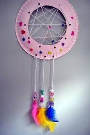 Dream Catcher Made From Paper Plate Traumfanger Basteln Kinder Kindergeburtstag Basteln Bastelideen
