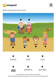english family matching worksheet free printable pdf