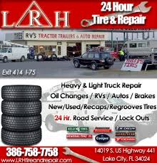 For rv service and repairs you can trust, turn to dave arbogast rv depot. L R H Tire Repair Inc Lake City Fl Truck Stop Service Directory