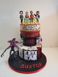 The Stranger Things Cake The Figurine Are Made From Modeling Paste Stranger Things Halloween 14th Birthday Cakes Wedding Cake Toppers