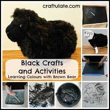 Black Crafts And Activities Learning Colours With Brown Bear Series Craftulate Learning Colors Preschool Colors Teaching Colors
