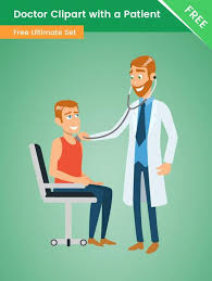 Doctor Clipart Image Showing A Caring Vector Doctor Examining A Patient Out Doctor Is Friendly Charming And Caring His Patie Clip Art Doctor Clipart Images