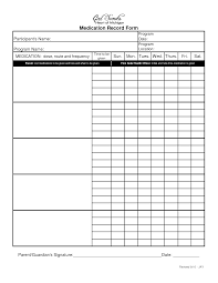 Blank Medication Administration Record Template Medical