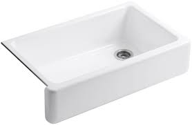 Kohler kitchen sinks come in a variety of styles, designs and materials. Kohler K 6489 0 White Whitehaven 35 11 16 Farmhouse Undermount Self Trimming Single Basin Apron Front Cast Iron Kitchen Sink Faucetdirect Com