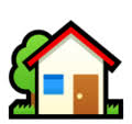 Building, garden, home, house, place. House With Garden Emoji