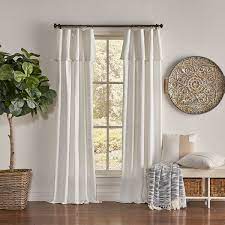 Tab top linen curtain panel pair on rod in natural flax (set of 2) shabby chic farmhouse curtains panels greymooseatelier 5 out of 5 stars (1,033) $ 34.00 free shipping Vintage Farmhouse Curtains Wayfair