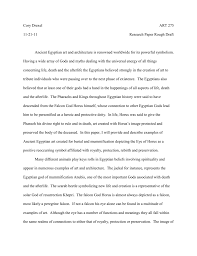 The sample rough draft on the right shows you an example of just how much more work a rough draft can need, even a really solid first draft. Cory Drexel Art 275 11 21 11 Research Paper Rough Draft