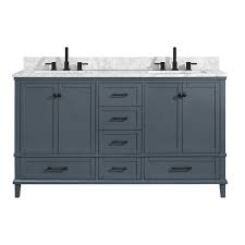 Check spelling or type a new query. Home Decorators Collection Merryfield 61 In W X 22 In D Bath Vanity In Dark Blue Gray With Marble Vanity Top In Carrara White With White Basin 19112 Vs61 Dg The Home Depot