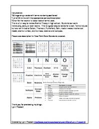 Atomic Theory And Structure Bingo