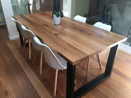Melbourne Table Made Of Recycled Wood With Modern Box Legs Tailor Made For Your Home Timber Dining Table Dining Room Design Modern Dining Table