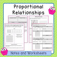 These are most useful when students are first learning proportions in 6th, 7th, and 8th grade. Proportional Relationships Tables Graphs Equations Notes Practice 7 Rp 2 Proportional Relationships Relationship Worksheets Interactive Notes