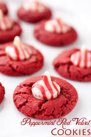 peppermint red velvet cookies with
