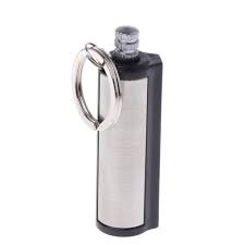 Permanent Striker Lighter Match Silver Metal Key Chain Keychain Design Match Striker Windproof Lighter