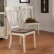 Weston Home Two Tone Side Chair Set Of 2 Antique White Warm Cherry Walmart Com In 2020 Weston Home Side Chairs White Dining Chairs