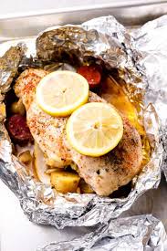 Baked Lemon Chicken Foil Packets Easy Chicken Recipes