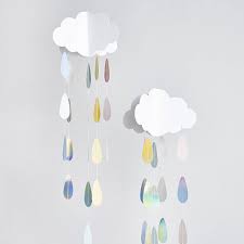 Baby Shower Hanging Cloud And Droplets Party Decoration By Peach Blossom Notonthehighstreet Com