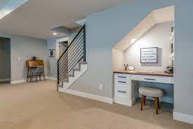 Unfinished basement ideas by harmonyforhome.com. Basement Office Renovation Reno Duck