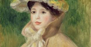 Fille avec une cape jaune de Auguste Renoir