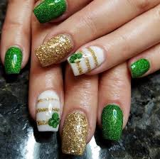 Patrick's day manicure glass design image via nail design for st. Get Into The Party Mood With These St Patrick S Day Nail Art Ideas Beauty