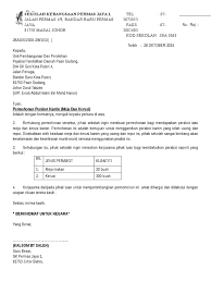 Bertemu lagi dengan saya husnul. Surat Permohonan Perabot