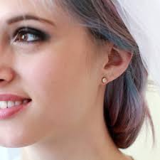 White Moonstone Stud Earrings, SOLID Gold Moonstone Studs, 14k Yellow Gold  Posts, Gemstone Stud Earrings