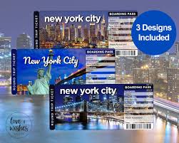 New York City Tickets New York City Trip Ticket Nyc Ticket Editable Ticket Template Surprise Ticke Disney Trip Surprise New York City Travel Disney Tickets