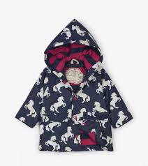 playful horses colour changing baby raincoat