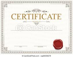 Certificate Or Diploma Template Design With Seal And Watermark Vector Illustration Canstock
