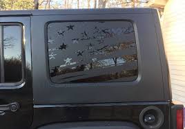 Black American Flag Decal Jeep American Flag Worn Decal Set For Jku Jeep Wrangler Hardtop Jeep Decals Jeep Wrangler Interior Jeep
