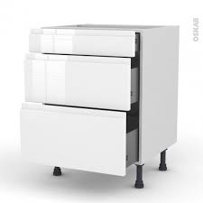Berandacasserolier petite profondeur / meuble bas profondeur 30 cm casserolier à l'anglaise pour meuble de cuisine freiné/faible profondeur, l60 x h18 x p27 cm, sokleo. Meuble De Cuisine Casserolier Ipoma Blanc Brillant 3 Tiroirs L60 X H70 X P58 Cm Oskab