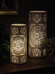 Pierced Porcelain Table Lamps I Think These Are Uncommonly Pretty Small Lamp Shades Painting Lamp Shades Oriental Lamp