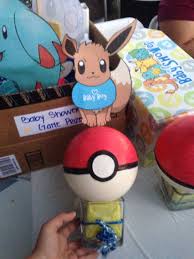 Eevee With A Baby Bib Center Piece For Pokemon Themed Baby Shower To Pull This Off I Had T Boy Baby Shower Themes Baby Shower Gender Reveal Baby Shower Themes